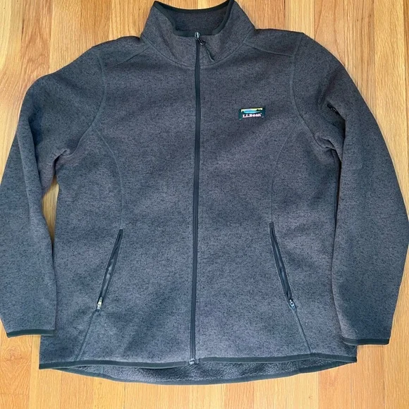 LL bean sweater fleece full zip jacket (green) - Picture 3 of 4
